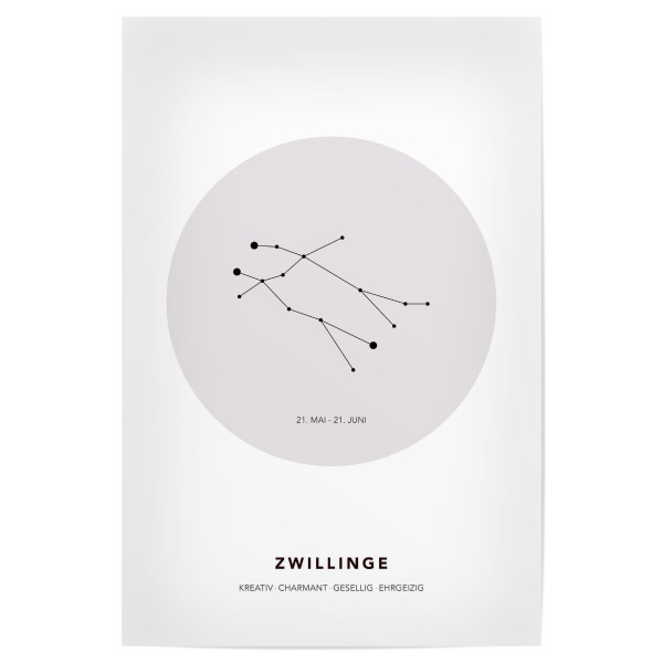 Poster 30x20 cm "Sternbild Zwillinge" artboxONE - Galaxy