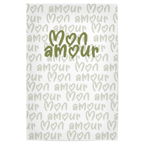 Poster 30x20 cm "Schriftzug Mon amour grün" artboxONE - Typografie,Abstrakt,Liebe