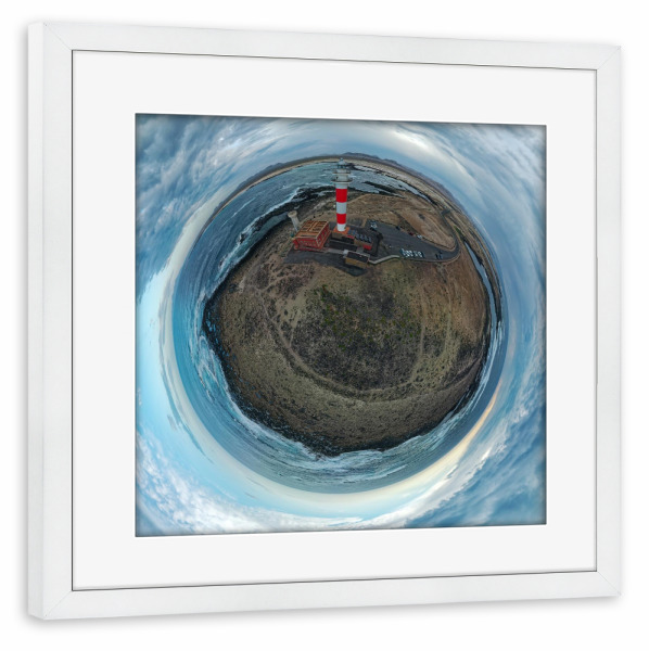 Poster mit Rahmen weiß "Fuerteventura- Faro del Toston" artboxONE - Städte,Natur,Reise,Architektur,Reise / Strand und Meer