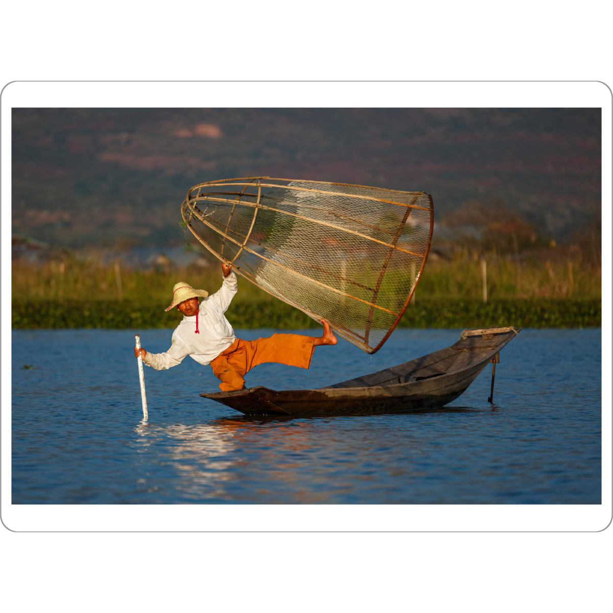 Tischset "Einbeinruderer vom Inle See" artboxONE - Reise / Asien,Männer - Inle see,Myanmar,Burma,See,Fischer,Asien,Natur,Landschaft,Sonnenuntergang