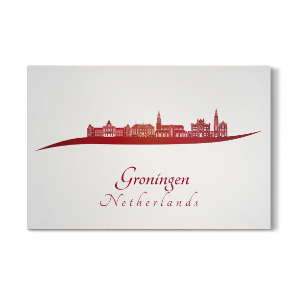 Galerie-Print "Groninger Skyline in Rot" 30x20 cm artboxONE