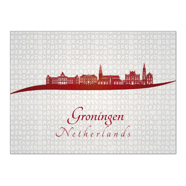 Puzzle Ravensburger "Groninger Skyline in Rot" artboxONE - Städte,Architektur