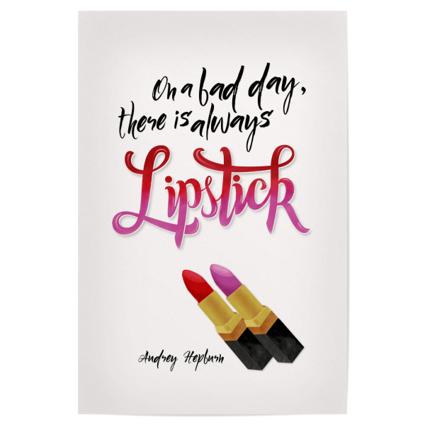 Poster "Lippenstift hilft garantiert" artboxONE - Typografie,Menschen,Lustig