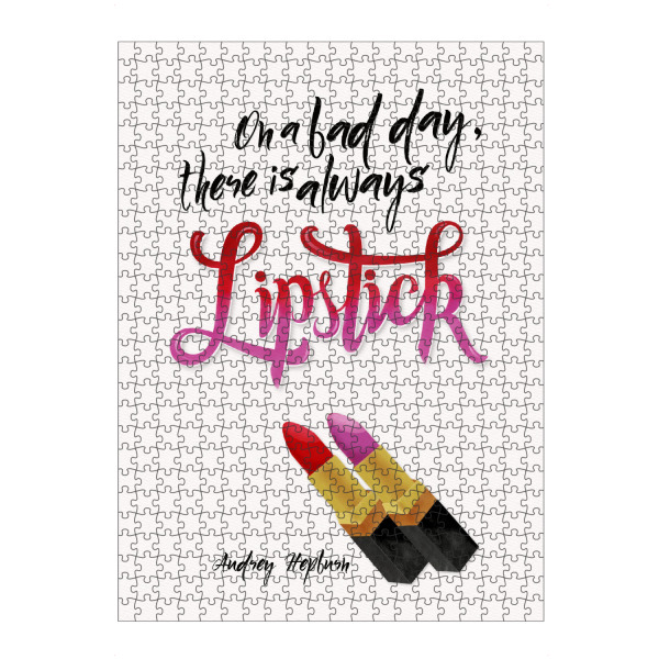 Puzzle Ravensburger "Lippenstift hilft garantiert" artboxONE - Typografie,Menschen,Lustig