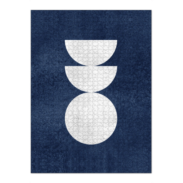 Puzzle Ravensburger "Holzschnitt - marineblau und weiß" artboxONE - Abstrakt,Geometrie