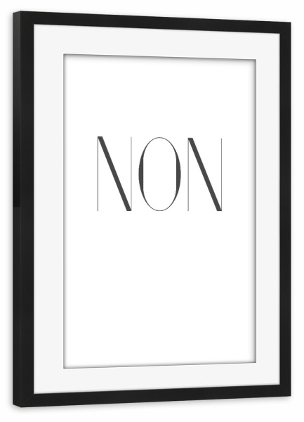 Poster mit Rahmen schwarz "NON-Schriftzug" artboxONE - Typografie,Geometrie