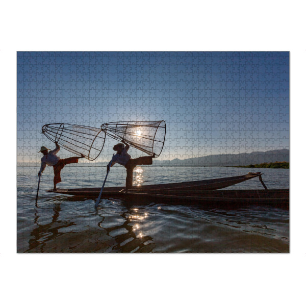 Puzzle Ravensburger "Die Fischer vom Inle See" artboxONE - Natur,Reise / Asien