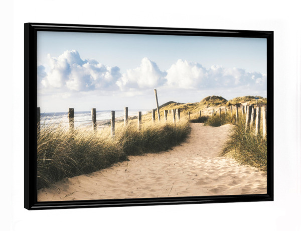 Poster mit schwarzem Rahmen "Weg über die Dünen" artboxONE - Natur,Reise,Floral,Reise / Strand und Meer