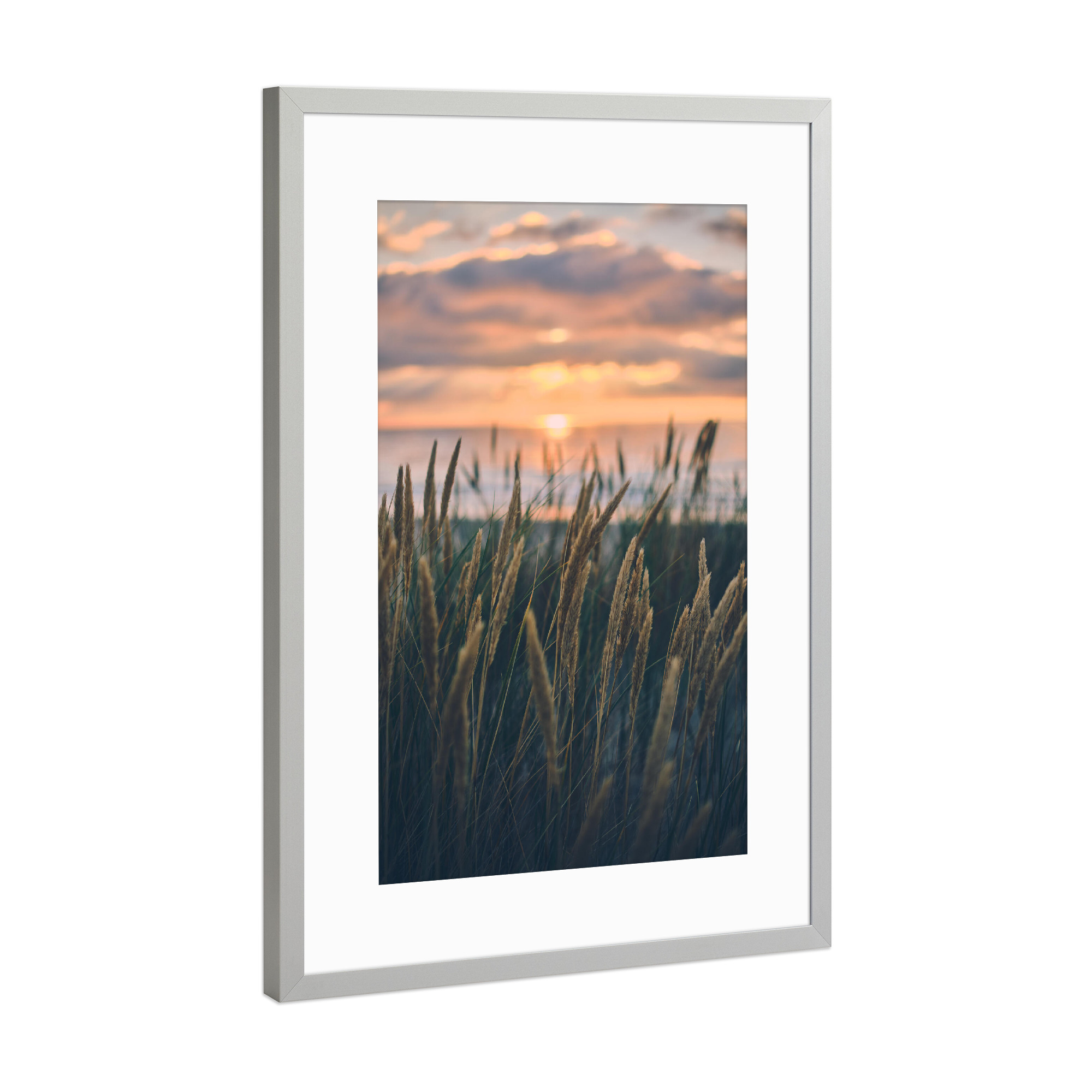Poster mit Rahmen Silber "Der Abend in den Dünen" artboxONE - Natur,Reise,Reise / Strand und Meer