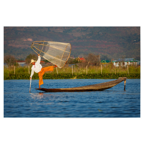 Poster "Der Inle See in Myanmar" artboxONE - Menschen,Reise / Asien,Männer