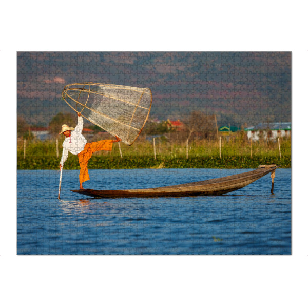Puzzle Ravensburger "Der Inle See in Myanmar" artboxONE - Menschen,Reise / Asien,Männer