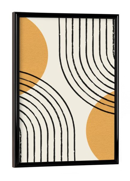 Poster mit schwarzem Rahmen "Sonnenbogen doppelt" artboxONE - Abstrakt,Geometrie