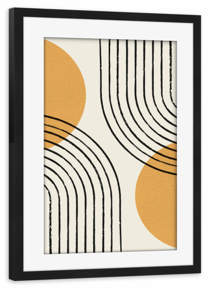 Poster mit Rahmen schwarz "Sonnenbogen doppelt" artboxONE - Abstrakt,Geometrie