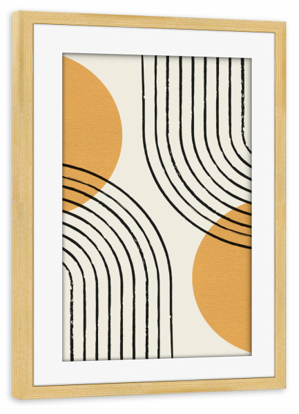 Poster mit Rahmen kiefer "Sonnenbogen doppelt" artboxONE - Abstrakt,Geometrie