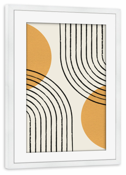 Poster mit Rahmen weiß "Sonnenbogen doppelt" artboxONE - Abstrakt,Geometrie