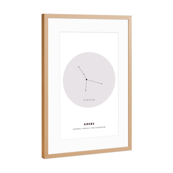 Poster mit Rahmen Kupfer "Das Sternbild Krebs" artboxONE - Galaxy
