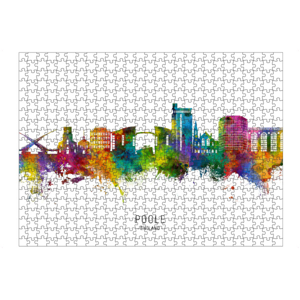 artboxONE Puzzle "Poole England Skyline txt" artboxONE - Städte - Poole,England,Skyline,Stadtbild,Stadtbild,Aquarell,Malerei - Bild poole