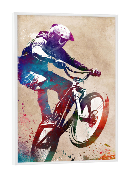 Poster mit weißem Rahmen "BMX Biker Sportart A" artboxONE - Sport,Sport / Sommerspiele - Bmx,Fahrrad,Biker,Biker,Sport,Radfahren,Sport