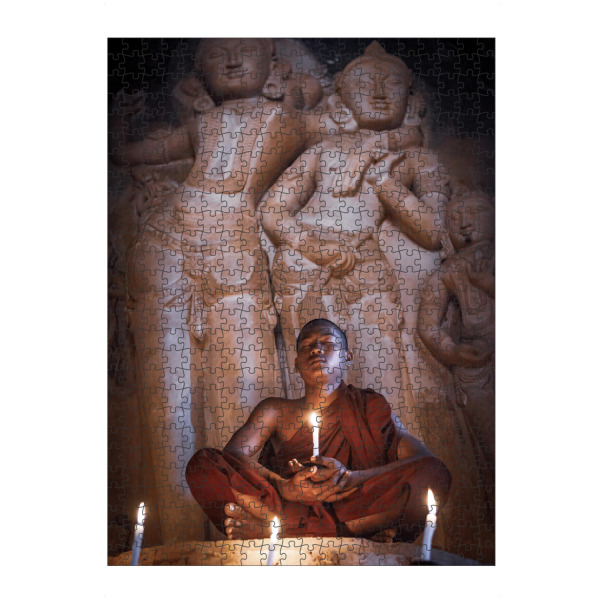 artboxONE Puzzle "Betender Mönch in Bagan" artboxONE - Menschen,Architektur,Reise / Asien