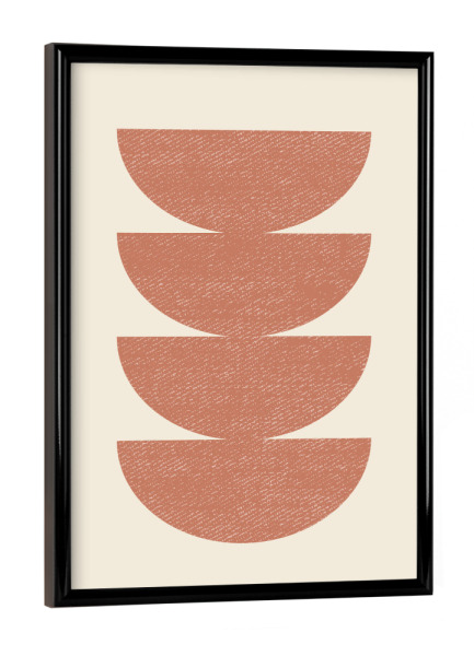 Poster mit schwarzem Rahmen "Halbkreis - orange" artboxONE - Abstrakt,Geometrie