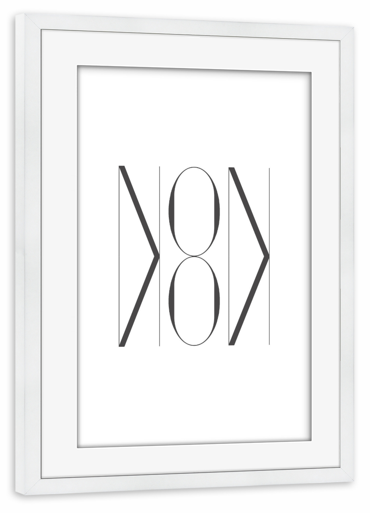Poster mit Rahmen weiß "NONNON" artboxONE - Typografie,Abstrakt,Geometrie