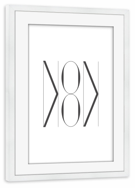 Poster mit Rahmen weiß "NONNON" artboxONE - Typografie,Abstrakt,Geometrie