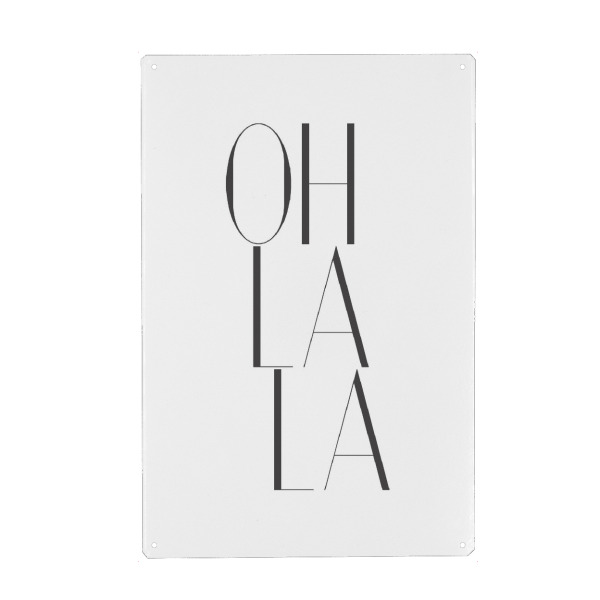 Metall Poster "Ohlala schräg" artboxONE - Typografie,Abstrakt,Geometrie