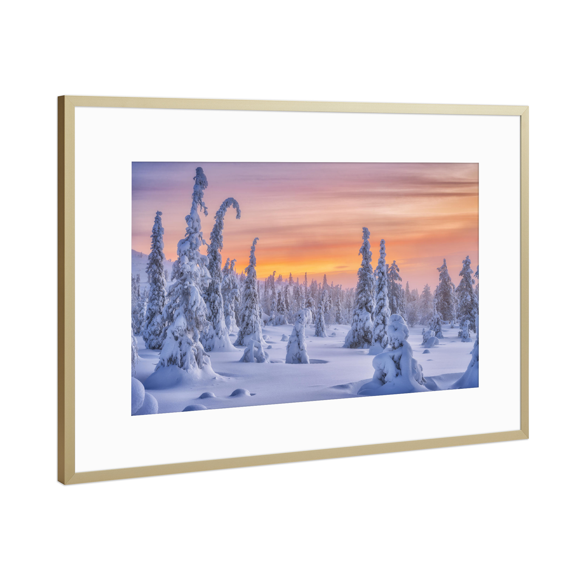 Poster mit Rahmen Gold "Farben des Winters" artboxONE - Natur,Reise