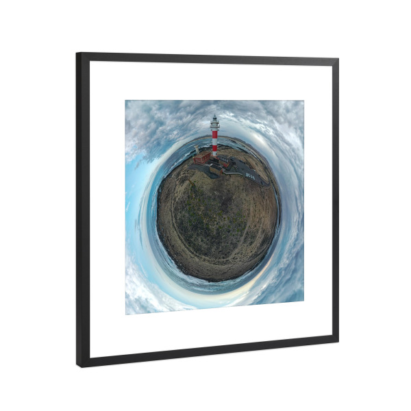 Poster mit Rahmen Schwarz (Metallic) "Fuerteventura - Faro del Toston" artboxONE - Natur,Reise,Architektur,Reise / Strand und Meer