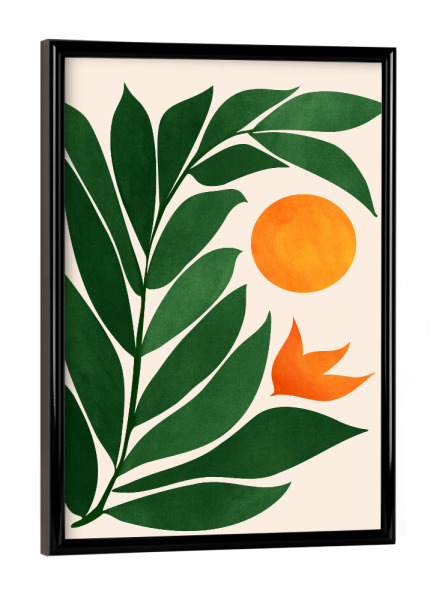 Poster mit schwarzem Rahmen "Tropischer Wald-Sonnenuntergang" artboxONE - Natur,Floral,Für Kinder