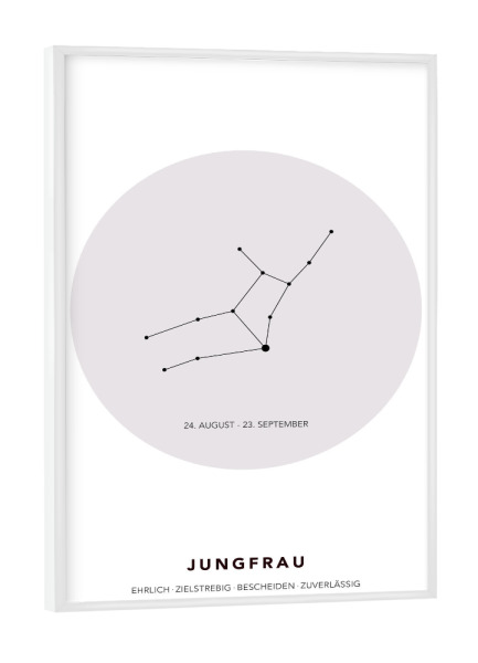 Poster mit weißem Rahmen "Das Sternbild der Jungfrau" artboxONE - Galaxy
