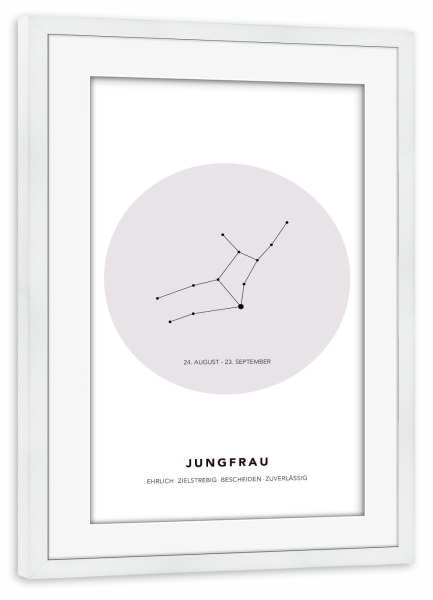 Poster mit Rahmen weiß "Das Sternbild der Jungfrau" artboxONE - Galaxy