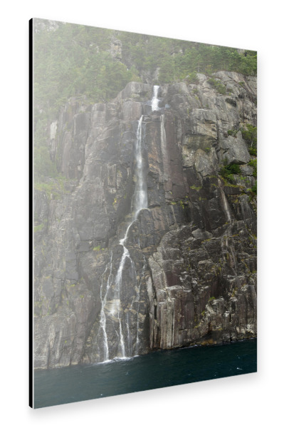 Alu-Dibond "Wasserfall am Lysefjord" 30x20 cm artboxONE