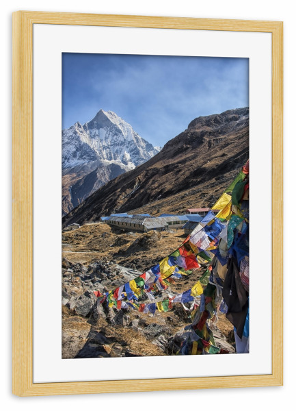 Poster mit Rahmen kiefer "Basislager" artboxONE - Natur,Reise,Reise / Asien,Reise / Länder