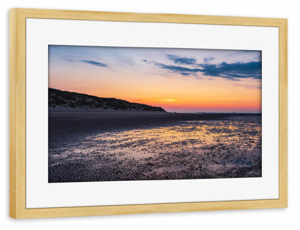 Poster mit Rahmen kiefer "Sonnenaufgang, Wattenmeer" artboxONE - Natur,Reise,Reise / Strand und Meer