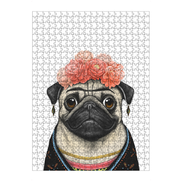 Puzzle Ravensburger "Mops Frida" artboxONE - Tiere,Menschen