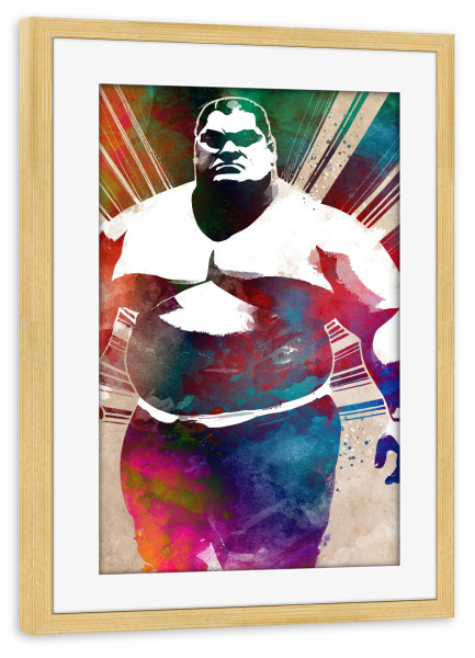 Poster mit Rahmen kiefer "Ringsportkunst A" artboxONE - Menschen,Sport - Ringen,Sumo-ringen,Ringer,Sport,Sport,Kampf,Kampf