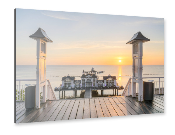Alu-Dibond "Seebrücke Sellin Sonnenaufgang" 30x20 cm artboxONE
