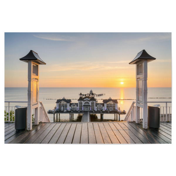 Poster "Seebrücke Sellin Sonnenaufgang" artboxONE - Reise,Reise / Strand und Meer,Reise / Länder