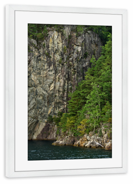 Poster mit Rahmen weiß "Steilwand am Lysefjord" artboxONE - Natur,Reise,Reise / Länder