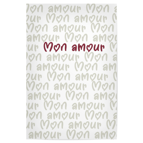 Poster "Schriftzug Mon amour rot-grün" artboxONE - Typografie,Abstrakt,Liebe,Buchstaben / A,Buchstaben / M