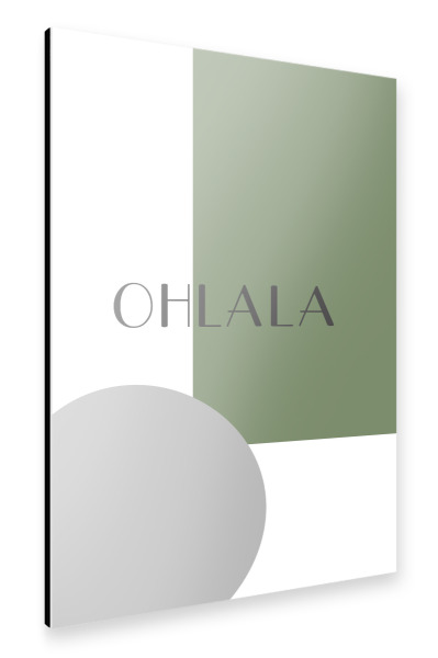 Alu-Dibond "Ohlala grau grün" 30x20 cm artboxONE