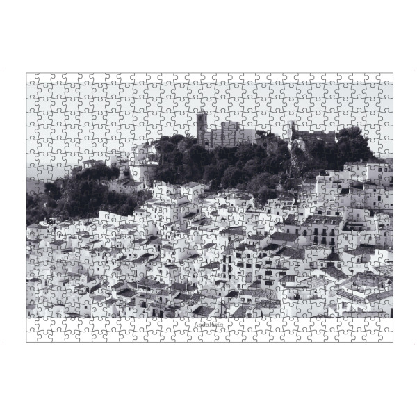 Puzzle Ravensburger "Ein Dorf in Andalusien" artboxONE - Reise,Schwarzweiß,Architektur,Reise / Länder