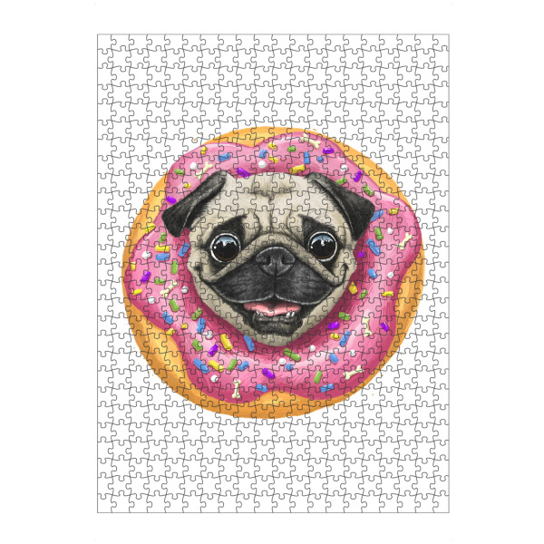 artboxONE Puzzle "Mops in einem Donut" artboxONE - Tiere,Essen & Trinken,Lustig