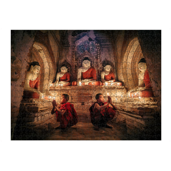artboxONE Puzzle "Junge Mönche im Gebet" artboxONE - Menschen,Architektur,Reise / Asien