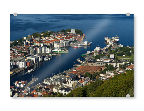 Acrylglasbild "Blick auf Bergen in Norwegen" artboxONE - Städte,Natur,Reise,Reise / Länder