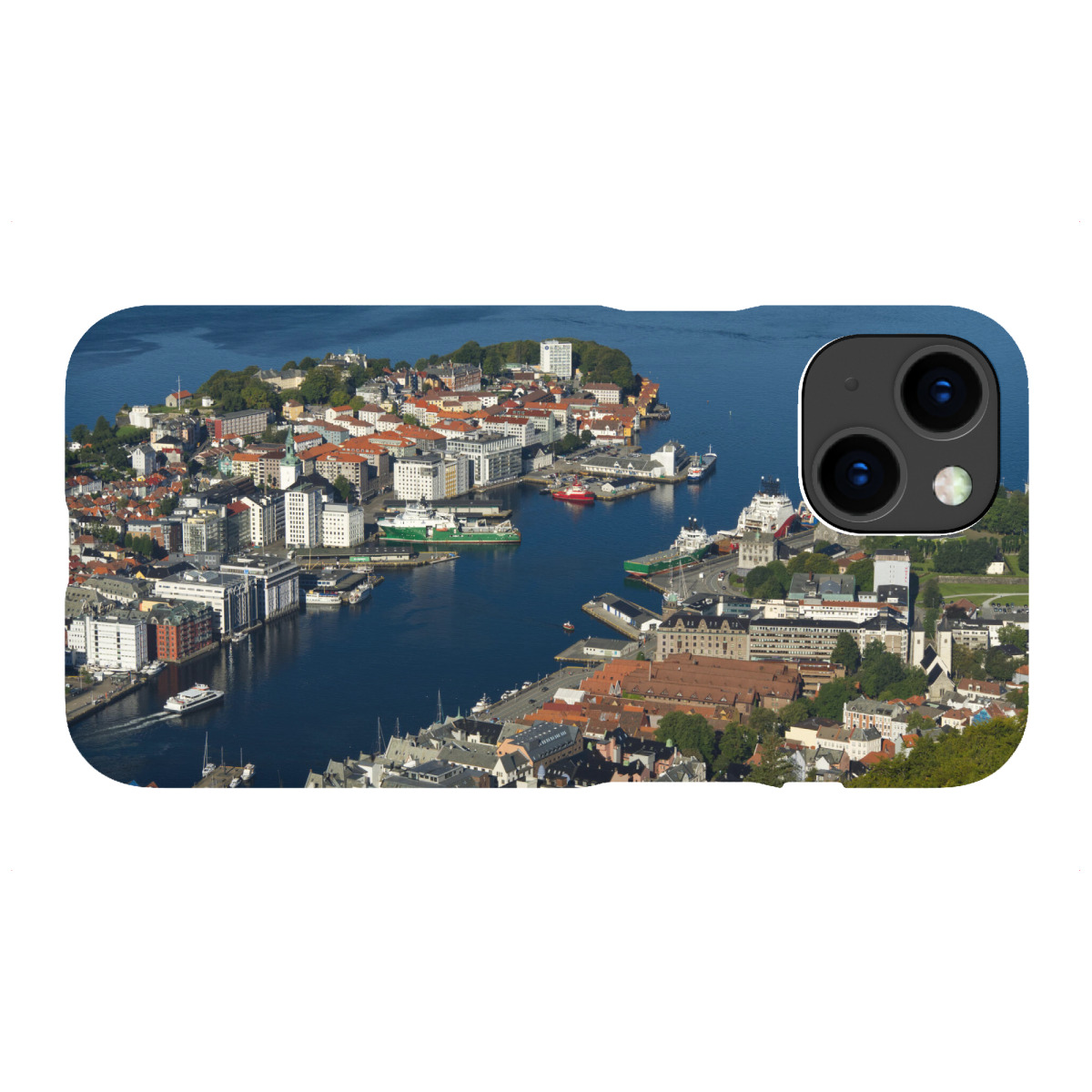 iPhone "Blick auf Bergen in Norwegen" Premium-Case Handyhülle artboxONE