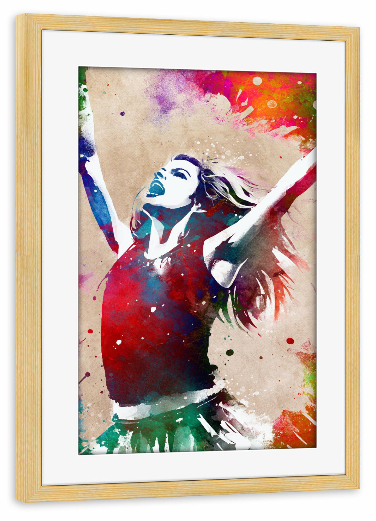 Poster mit Rahmen kiefer "Cheerleader-Sportart A" artboxONE - Sport,Sport / Motivation - Cheerleader,Sport,Sport,Tänzer,Tanz