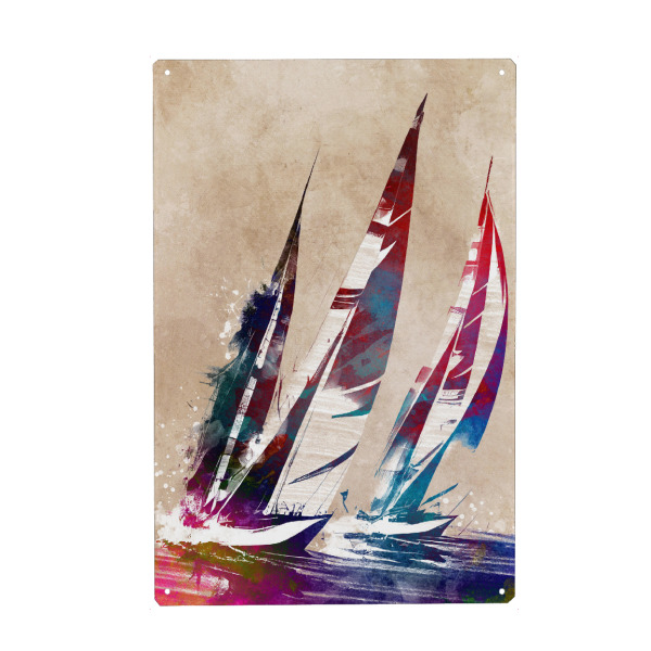 Metall Poster "Segelbootsportart A" artboxONE - Sport,Sport / Sommerspiele - Segeln,Boot,Boote,Wasser,Sport,Sport,Segeln,Segler - Blechschild