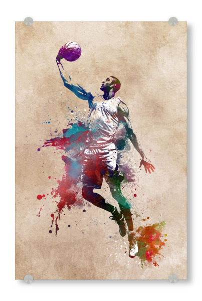 Acrylglasbild "Basketballspieler Sportkunst A" artboxONE - Sport - Basketball,Korb,Ball,Sport,Spieler,Sport